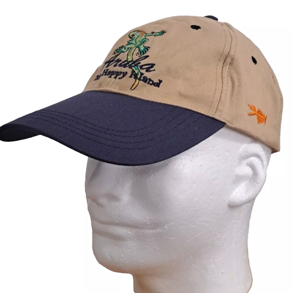 Other - Aruba One Happy Island Hat Cap Men's Strap Back Black Adjustable Baseball
